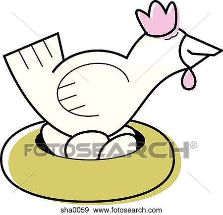 Stock Illustration - chicken sitting on eggs. Fotosearch