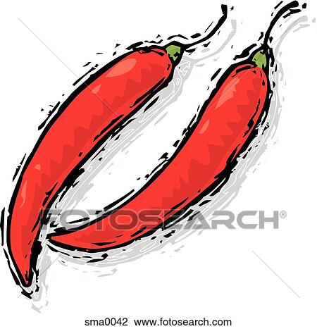 Drawing - chilis. Fotosearch