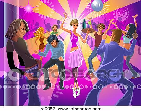 club scene View Large Illustration Drawing - club scene. Fotosearch