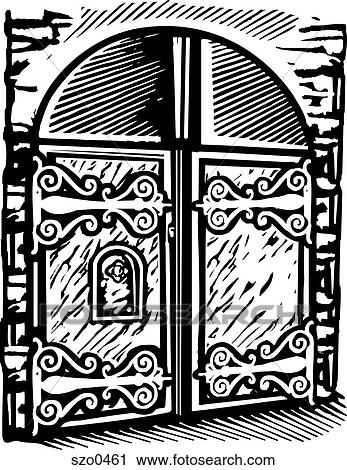 doors b/w View Large Illustration Clip Art - doors b/w. Fotosearch