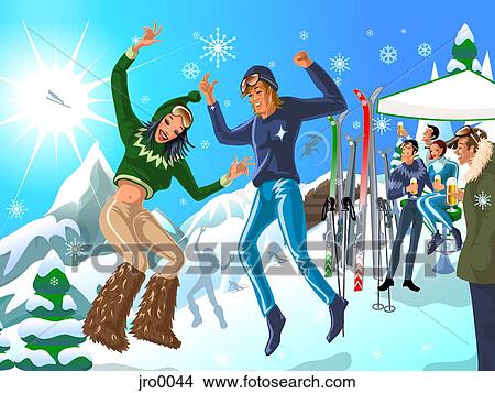 excited about skiing View Large Illustration Stock Illustration - excited about skiing. Fotosearch