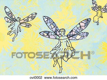 Drawing - fairies. Fotosearch