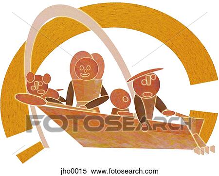 family boating expedition View Large Illustration Stock Illustration - family boating expedition. Fotosearch
