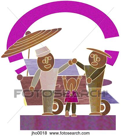 father and daughter buying from a vendor View Large Illustration Stock Illustration - father and daughter buying from a vendor. Fotosearch