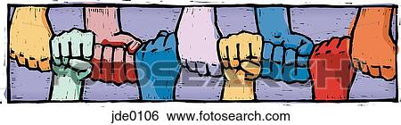 Stock Illustration - fists joined together. Fotosearch