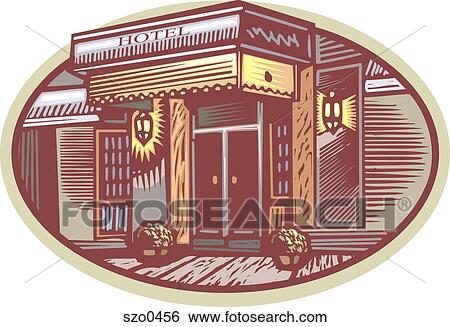 Stock Illustration - front of a hotel. Fotosearch