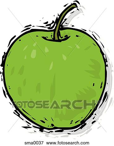 green apple View Large Illustration Stock Illustration - green apple. Fotosearch