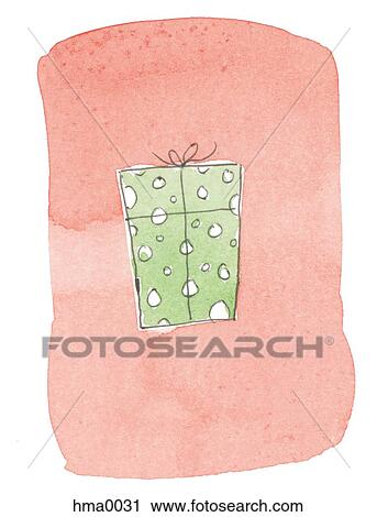 Clip Art - green gift. Fotosearch