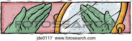 hand in the mirror View Large Illustration Stock Illustration - hand in the mirror. Fotosearch