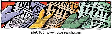 hands holding newspaper View Large Illustration Stock Illustration - hands holding newspaper. Fotosearch