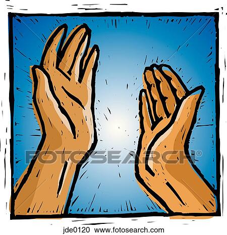 hands pointed toward the sky View Large Illustration Clipart - hands pointed toward the sky. Fotosearch