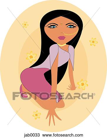 indian woman View Large Illustration Drawing - indian woman. Fotosearch