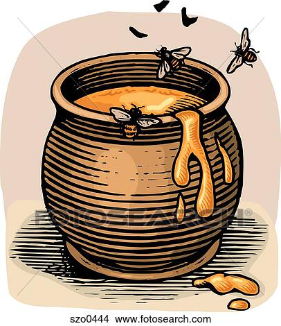 Stock Illustration - jar of honey. Fotosearch