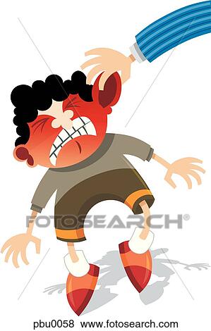 Stock Illustration - little boy getting his ear pulled. Fotosearch