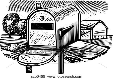 Stock Illustration - mail box b/w. Fotosearch