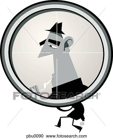 Clipart - man being targeted. Fotosearch