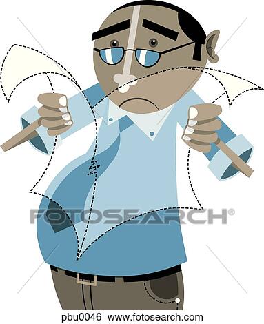 Stock Illustration - man reading the newspaper. Fotosearch