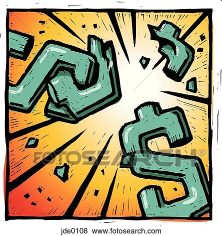 Stock Illustration - money explosion. Fotosearch