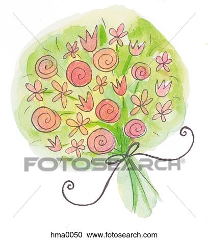 pink and green bouquet View Large Illustration Clipart - pink and green bouquet. Fotosearch