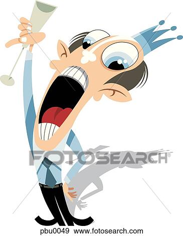 Stock Illustration - prince with champagne. Fotosearch