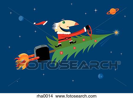 Rocket Christmas Tree View Large Illustration Stock Illustration - Rocket Christmas Tree. Fotosearch
