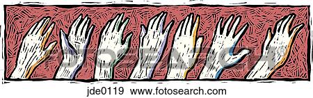 row of hands View Large Illustration Stock Illustration - row of hands. Fotosearch