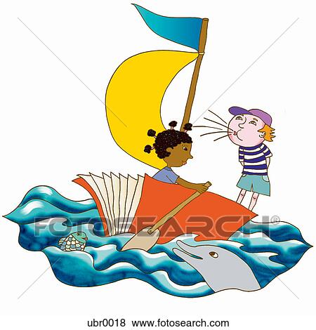 sailing on a book View Large Illustration Stock Illustration - sailing on a book. Fotosearch