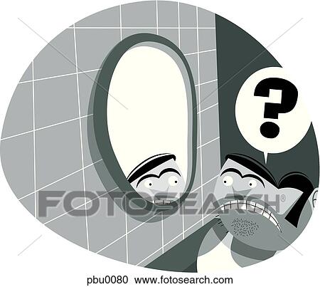 short man looking in the bathroom mirror View Large Illustration Clipart - short man looking in the bathroom mirror. Fotosearch