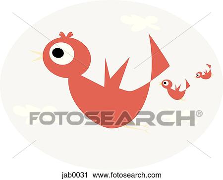three red birds View Large Illustration Clip Art - three red birds. Fotosearch