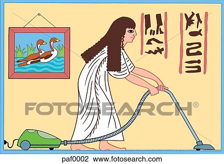 Drawing - vacuuming. Fotosearch