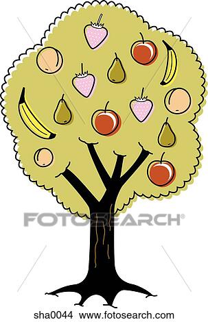 variety fruit tree View Large Illustration Stock Illustration - variety fruit tree. Fotosearch