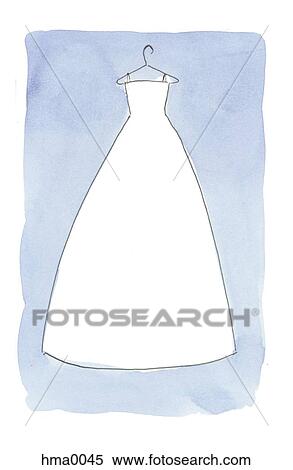 wedding dress on blue background View Large Illustration Stock Illustration - wedding dress on blue background. Fotosearch