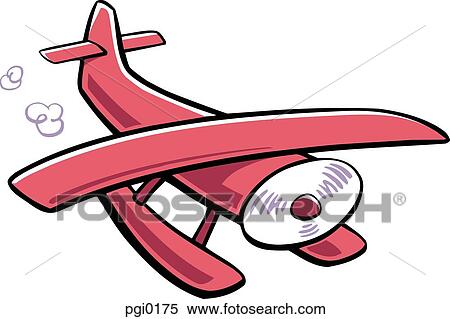 イラスト の A 赤 飛行機 イラスト Pgi0175 Fotosearch