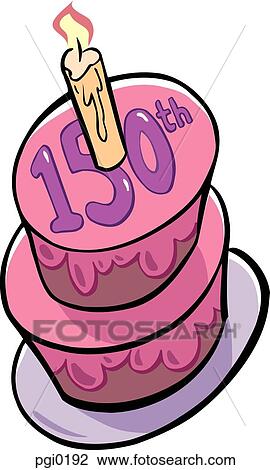 150th birthday cake View Large Illustration Drawing - 150th birthday cake. Fotosearch