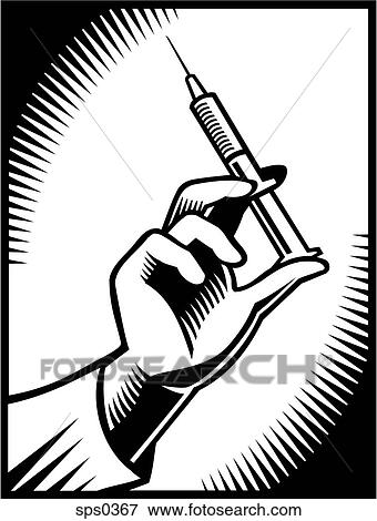 Stock Illustration - A black and white representation of a needle. Fotosearch