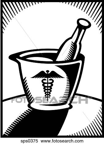 A black and white representation of a mortar and a pestle View Large Illustration Stock Illustration - A black and white representation of a mortar and a pestle. Fotosearch