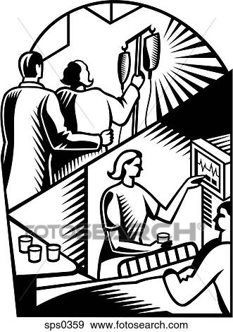A black and white representation of healthcare montage View Large Illustration Stock Illustration - A black and white representation of healthcare montage. Fotosearch