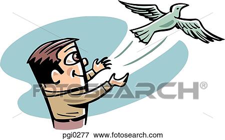 A boy releasing a dove into the sky View Large Illustration Stock Illustration - A boy releasing a dove into the sky. Fotosearch
