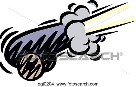A cannon being fired View Large Illustration Stock Illustration - A cannon being fired. Fotosearch
