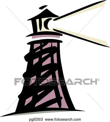 A cartoon drawing of a light house View Large Illustration Drawing - A cartoon drawing of a light house. Fotosearch