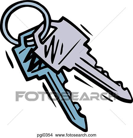 Stock Illustration - A cartoon illustration of a set of keys. Fotosearch