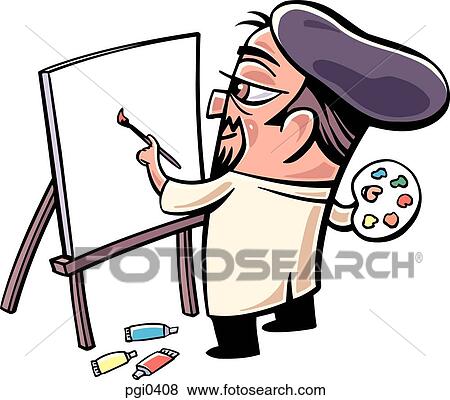A drawing of a painter at work View Large Illustration Stock Illustration - A drawing of a painter at work. Fotosearch