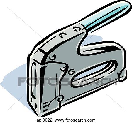 A drawing of a staple gun View Large Illustration Drawing - A drawing of a staple gun. Fotosearch