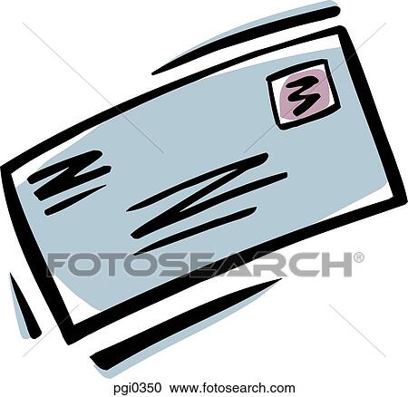 A drawing of an envelope containing a letter View Large Illustration Clipart - A drawing of an envelope containing a letter. Fotosearch