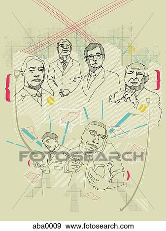 A drawing of business executives View Large Illustration Stock Illustration - A drawing of business executives. Fotosearch
