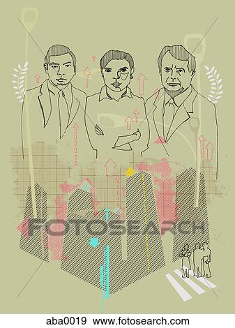 Stock Illustration - A drawing of business professionals. Fotosearch