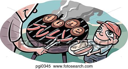 A family having a summer barbeque by the beach View Large Illustration Stock Illustration - A family having a summer barbeque by the beach. Fotosearch