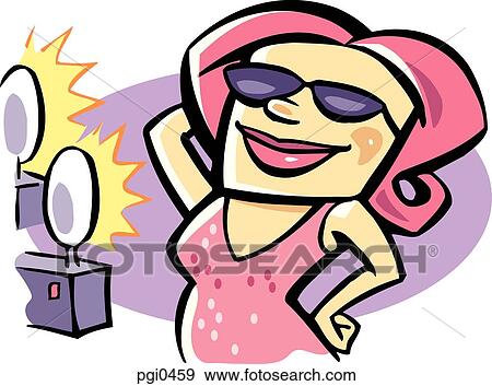 A famous woman posing in front of the cameras View Large Illustration Stock Illustration - A famous woman posing in front of the cameras. Fotosearch