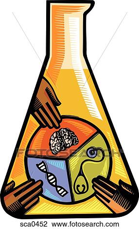 Drawing - A flask containing an aqueous solution. Fotosearch
