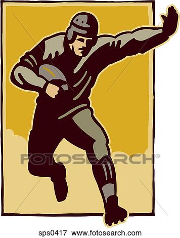 A football player in action View Large Illustration Stock Illustration - A football player in action. Fotosearch
